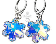 Kryształy Kolczyki Śnieżynki Aurora Srebro 700710