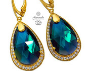 Kryształy Special Kolczyki Emerald Encante Gold Złote Srebro 700868