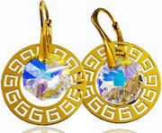 Kryształy Piękne Kolczyki Aurora Greek Złote Srebro 700264