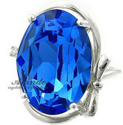 Kryształy Przepiękny Pierścionek Sapphire Srebro 3016455201