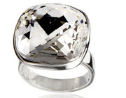 Kryształy Piękny Pierścionek Crystal Square Srebro 700224