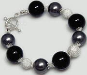 Nowe Kryształy Srebro Przepiękna Bransoletka Onyks Certyfikat 1449016583