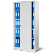 Biurowa szafa metalowa z drzwiami przesuwnymi KUBA 900 x 1850 x 400 mm szara