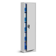 Biurowa szafa metalowa na akta ALEX, 450 x 1850 x 400 mm, szara