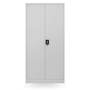 Szafa metalowa ubraniowa z półkami DAWID, 900 x 1850 x 450 mm, szara