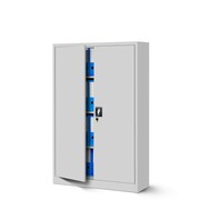 Biurowa szafa metalowa na akta KEVIN 900 x 1400 x 400 mm szara