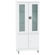 Szafa medyczna SML 104 z kółkami metalowa przeszklona - szerokość 80 cm