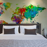 Fototapeta - Paint splashes map of the World Artgeist