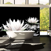 Fototapeta - Water lilies on the abstract surface Artgeist