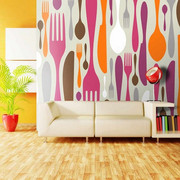 Fototapeta - Sztućce - róż i fiolet Artgeist