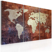 Obraz - Rdzawa mapa świata - tryptyk Artgeist
