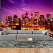 Fototapeta - Manhattan i Most Brookliński nocą Artgeist