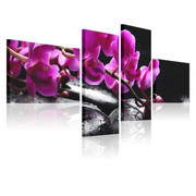 Obraz - Różowa orchidea i kamienie Zen Artgeist