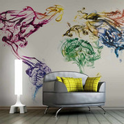 Fototapeta - Dancing smoke trails Artgeist