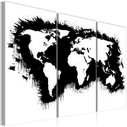 Obraz - Monochromatyczna mapa świata - tryptyk Artgeist