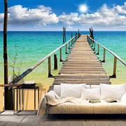 Fototapeta - Plaża, słońce, pomost Artgeist