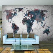 Fototapeta - World map on the wall Artgeist