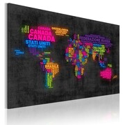 Obraz - Mapa świata - nazwy państw w języku włoskim Artgeist