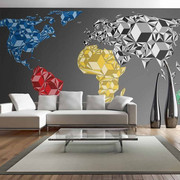 Fototapeta - Map of the World - colorful solids Artgeist