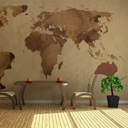 Fototapeta - Herbaciana mapa świata Artgeist