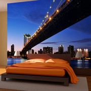 Fototapeta - Oświetlony Most Manhattan Bridge Artgeist