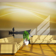 Fototapeta - Fishing at sunset Artgeist