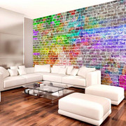 Fototapeta - Tęczowy mur Artgeist