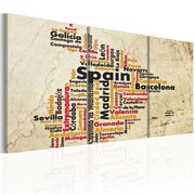 Obraz - Hiszpania: mapa w kolorach flagi narodowej Artgeist