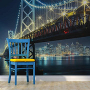 Fototapeta - Bay Bridge nocą Artgeist