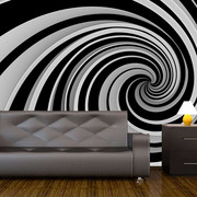 Fototapeta - Black and white swirl Artgeist