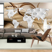 Fototapeta - Mapa świata - Biały & Diamenty Artgeist