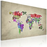 Obraz - Mapa świata - nazwy państw w języku angielskim Artgeist