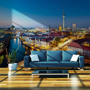 Fototapeta - Berlin view from Fischerinsel (night) Artgeist