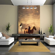 Fototapeta - Dzikie konie na stepie Artgeist