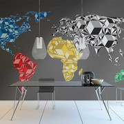Fototapeta - Map of the World - colorful solids Artgeist