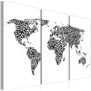 Obraz - Mapa świata - alfabet - tryptyk Artgeist