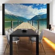 Fototapeta - Pomost na górskim jeziorze Artgeist