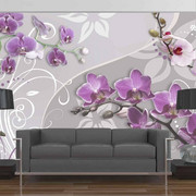 Fototapeta - Lot purpurowych orchidei Artgeist