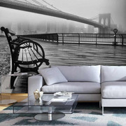 Fototapeta - A Foggy Day on the Brooklyn Bridge Artgeist
