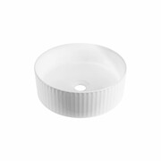 Invena Umywalka nablatowa Glamour ryflowana, biały połysk CE-63-001-C INVENA