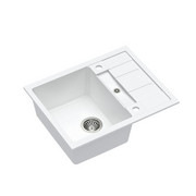 Quadron Zlewozmywak granitowy Morgan 116 620 x 500 x 210 mm Biały ze stalowym odpływem HB8210U1-BS quadron