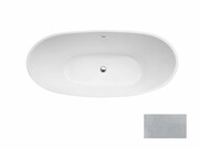 Besco Wanna wolnostojąca Ayla Glam Srebrna 170 x 80 + maskownica syfonu z przelewem czarna WA-170-AYSC Besco