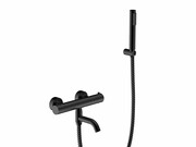 Besco Bateria wannowa ścienna termostatyczna Veo Czarny matt BW-VST-CZ Besco