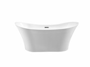 Besco Wanna wolnostojąca Amber Biały + syfon z przelewem chrom WAS-170-AB Besco