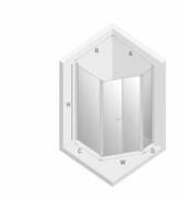 NEW TRENDY Kabina prysznicowa NEW SOLEO pięciokątna drzwi uchylne podwójne 100x80x195 K-0611 NEW TRENDY