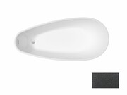 Besco Wanna wolnostojąca Goya A-line Glam Grafitowa 160 x 73 + maskownica syfonu z przelewem czarna WA-160-GGC Besco