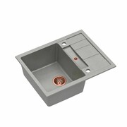 Quadron Zlewozmywak granitowy Morgan 116 620 x 500 x 210 mm Szary z miedzianym odpływem HB8210U5-C1 quadron