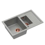 Quadron Zlewozmywak granitowy Morgan 156 780 x 500 x 210/160 mm Szary z miedzianym odpływem HB8224U5-C1 quadron