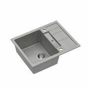 Quadron Zlewozmywak granitowy Morgan 116 620 x 500 x 210 mm Szary ze stalowym odpływem HB8210U5-BS quadron