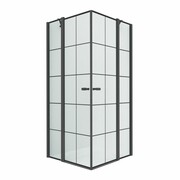 New Trendy Kabina prysznicowa NEW SOLEO BLACK drzwi uchylne podwójne 90x90x195 K-0580 NEW TRENDY